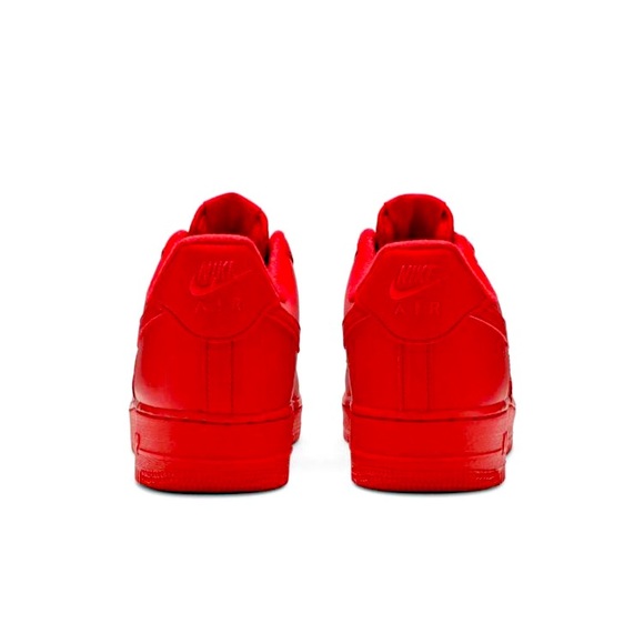 Red Air Force ones with pink laces also has creases can come in original box - Picture 2 of 4